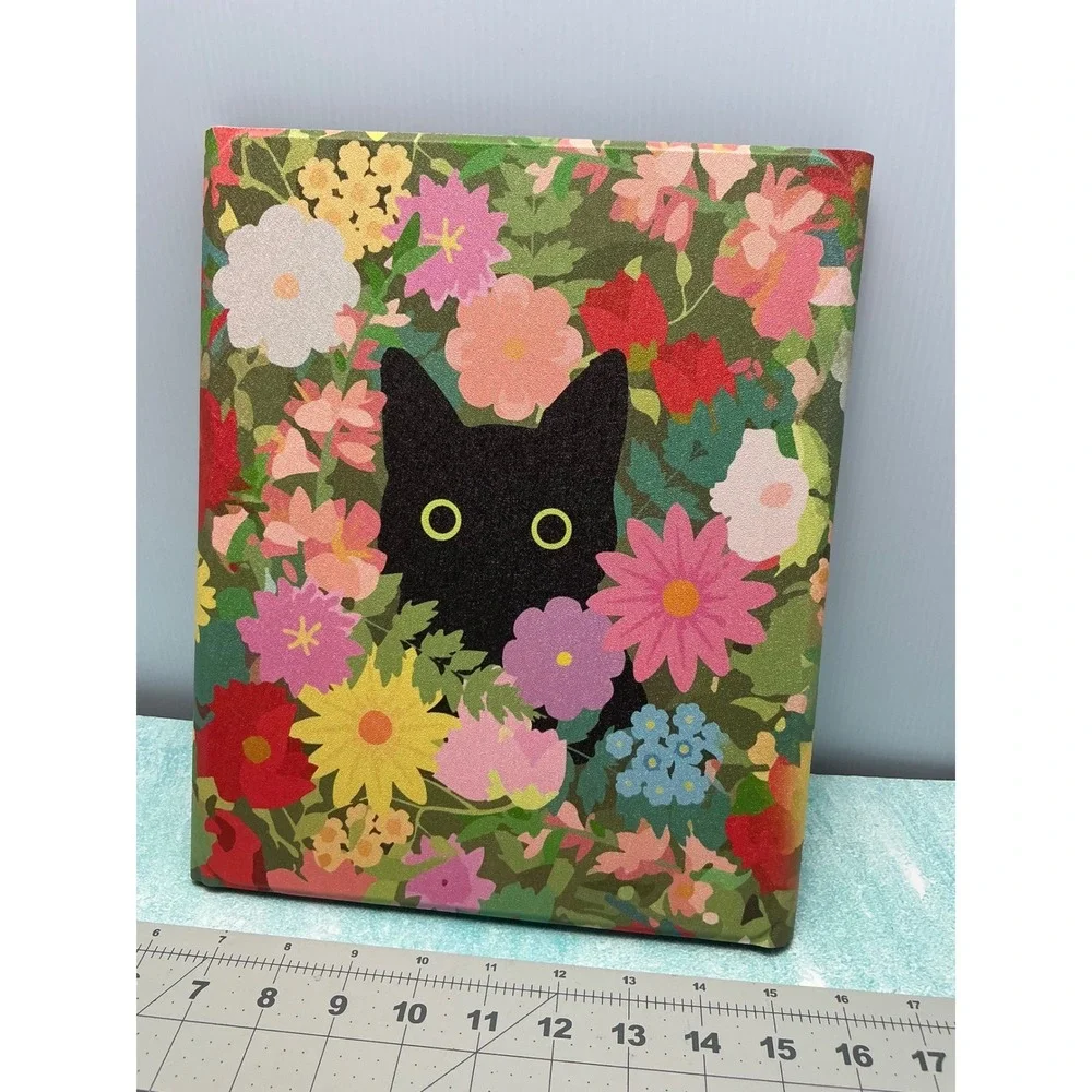 Black Cat Floral Tablet Case with Detachable Bluetooth Keyboard Cow Print Sleeve